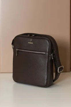 D'Arienzo Lucas - Borsa a tracolla in pelle testa di moro spallina regolabile