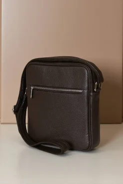 D'Arienzo Lucas - Borsa a tracolla in pelle testa di moro spallina regolabile