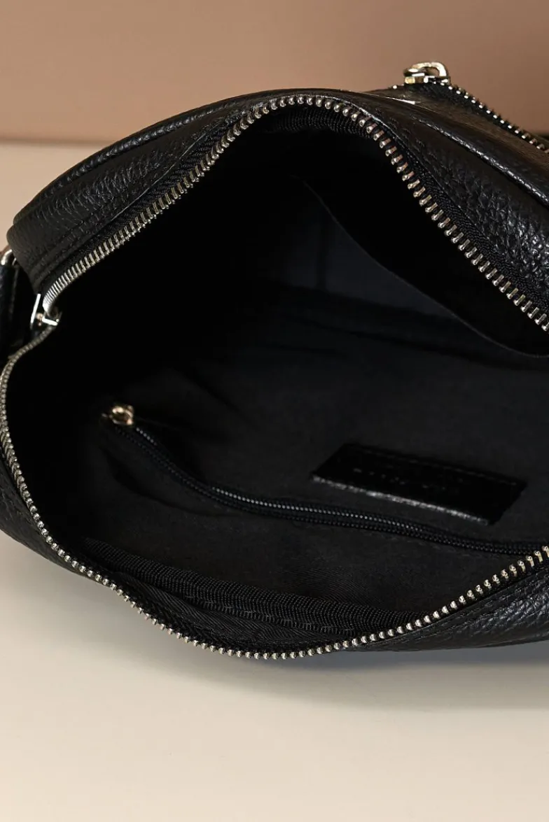D'Arienzo Lucas - Borsa a tracolla in pelle nera spallina regolabile