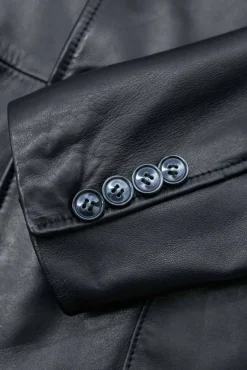 Uomo D'Arienzo Luke - Blazer in pelle nappa nera con due bottoni