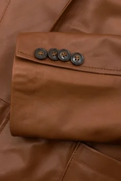 Uomo D'Arienzo Luke - Blazer in pelle naturale cuoio con due bottoni
