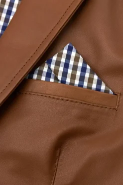 Uomo D'Arienzo Luke - Blazer in pelle naturale cuoio con due bottoni