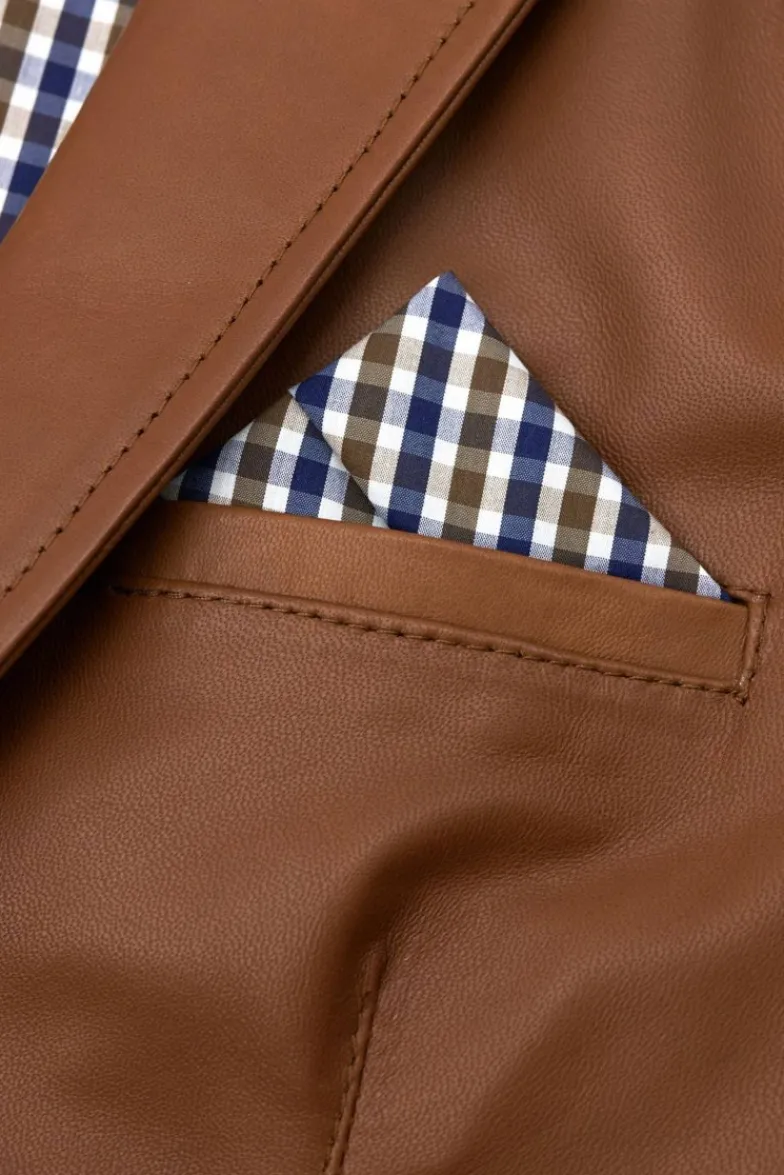 Uomo D'Arienzo Luke - Blazer in pelle naturale cuoio con due bottoni