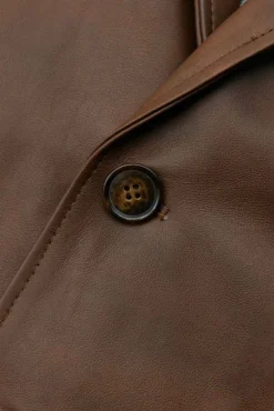 Uomo D'Arienzo Luke - Blazer in pelle naturale marrone nuvolato con due bottoni