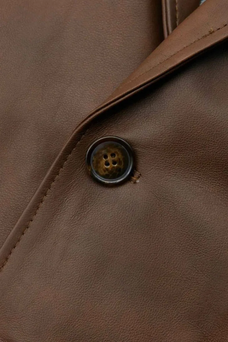 Uomo D'Arienzo Luke - Blazer in pelle naturale marrone nuvolato con due bottoni
