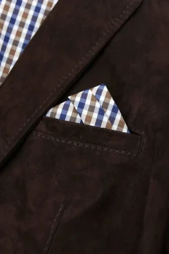 Uomo D'Arienzo Luke - Blazer in pelle scamosciata color marrone con due bottoni