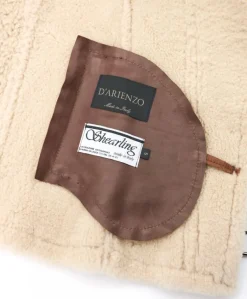 Donna D'Arienzo Malù - Montone shearling cuoio con cintura e cerniera trasversale