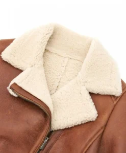 Donna D'Arienzo Malù - Montone shearling cuoio con cintura e cerniera trasversale