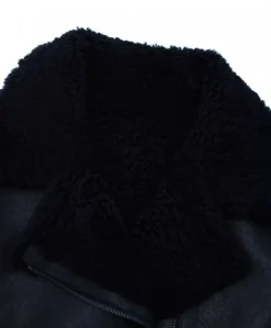 Donna D'Arienzo Malù - Montone shearling nero con cintura e cerniera trasversale