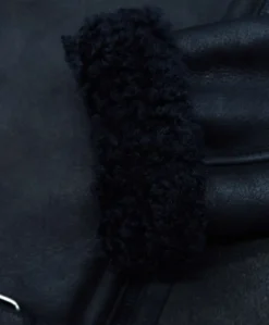 Donna D'Arienzo Malù - Montone shearling nero con cintura e cerniera trasversale