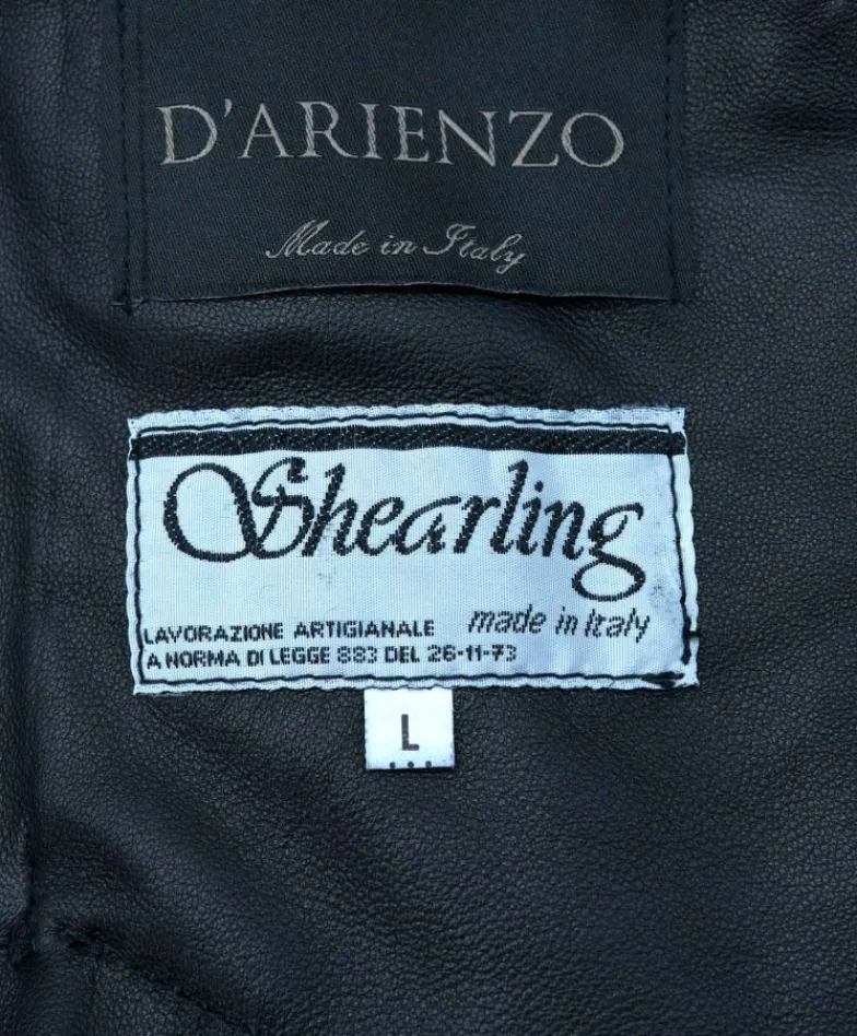 Donna D'Arienzo Malù - Montone shearling nero con cintura e cerniera trasversale