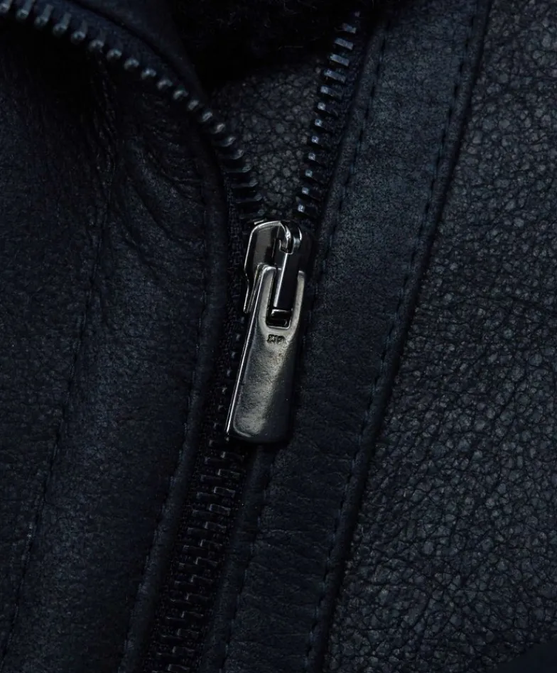 Donna D'Arienzo Malù - Montone shearling nero con cintura e cerniera trasversale