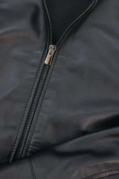 Uomo D'Arienzo Marlon - Giacca in pelle nera nappa effetto liscio tasche con calamita
