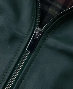 Uomo D'Arienzo Marlon - Giacca in pelle naturale verde effetto liscio collo banana