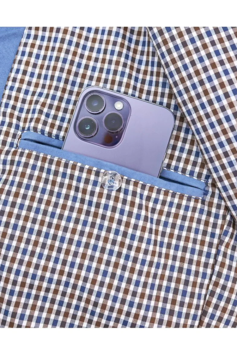 Uomo D'Arienzo Marlon - Giacca in pelle scamosciata blu denim con cerniera