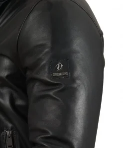 Uomo D'Arienzo Maxim - Giubbotto Bomber in pelle nera nappa effetto liscio