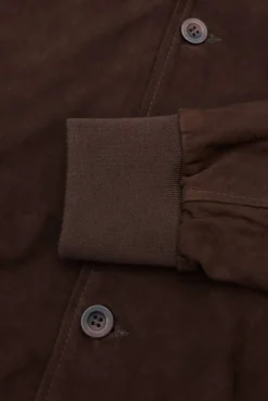 Uomo D'Arienzo Mike - Giacca bomber in pelle camoscio testa di moro collo camicia