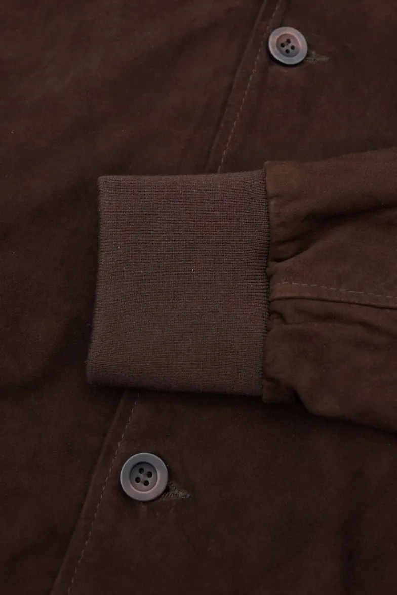 Uomo D'Arienzo Mike - Giacca bomber in pelle camoscio testa di moro collo camicia
