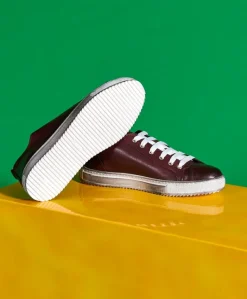 Uomo D'Arienzo Milano - Sneakers in pelle bordeaux da uomo