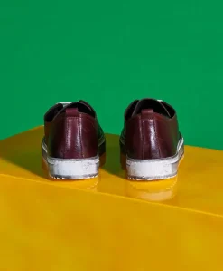Uomo D'Arienzo Milano - Sneakers in pelle bordeaux da uomo