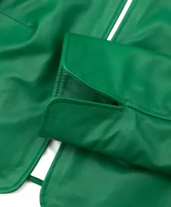 Donna D'Arienzo Miss - Giacca corta bolero in pelle naturale verde girocollo