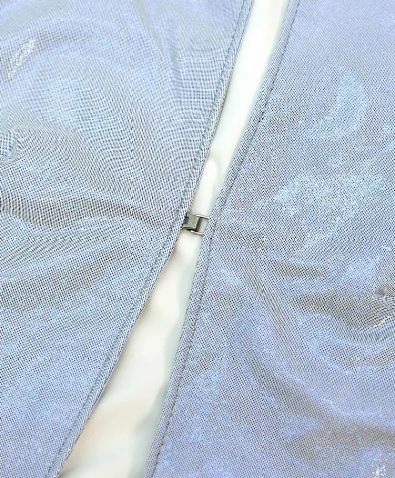 Donna D'Arienzo Miss - Giacca corta bolero in pelle laminata viola chiaro girocollo
