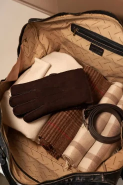 D'Arienzo Morris - Borsone da viaggio in pelle nera vintage con chiusura zip