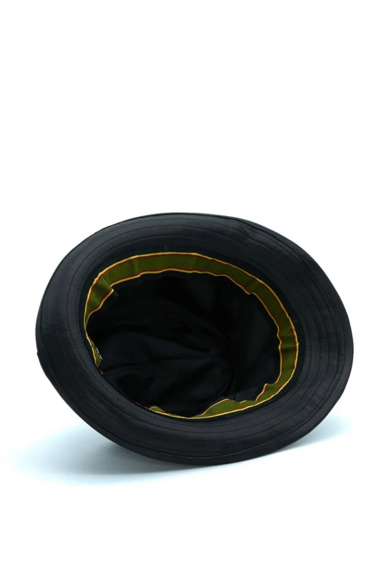 Uomo D'Arienzo New York - Cappello da uomo in pelle nera stile borsalino