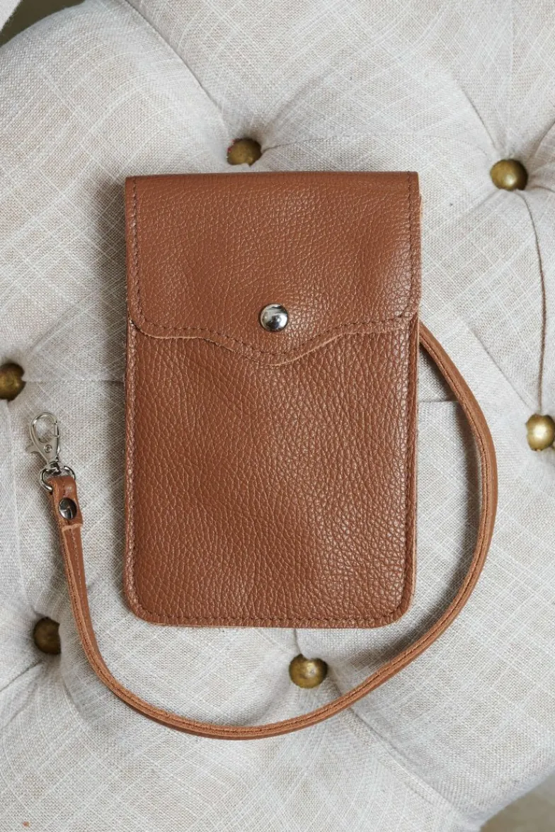D'Arienzo Noah - Tracollina porta cellulare in pelle cuoio morbida
