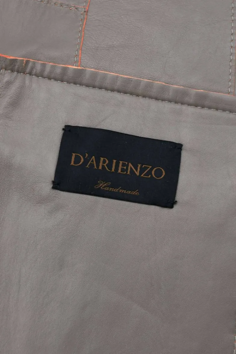 Donna D'Arienzo Olivia - Giacca blazer in pelle scamosciata colore arancione