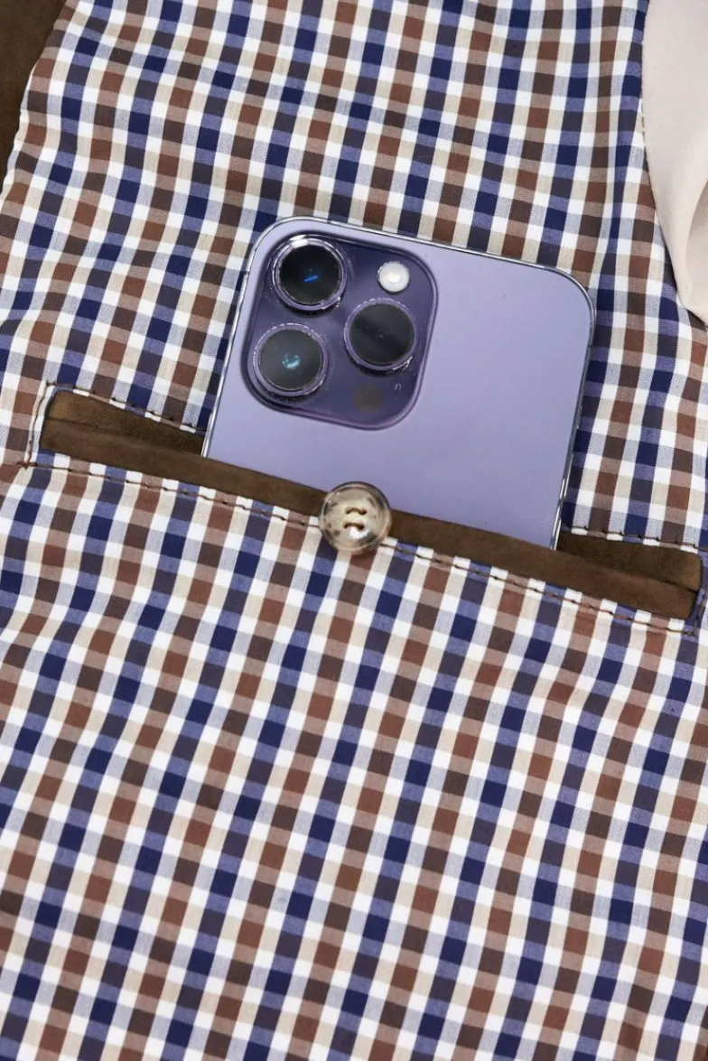 Uomo D'Arienzo Owen - Giacca in camoscio color fango con colletto camicia impunturato a mano