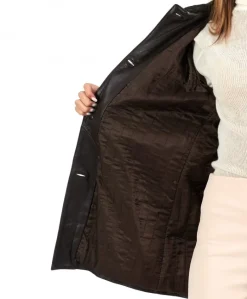 Donna D'Arienzo Pamela - Cappotto in pelle testa di moro con cappuccio pelliccia a tono