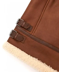 Uomo D'Arienzo Peter - Montone cuoio Shearling biker uomo collo camicia con fibbia