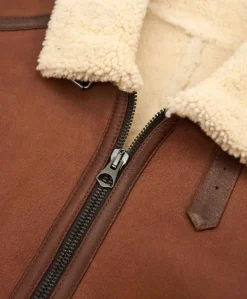 Uomo D'Arienzo Peter - Montone cuoio Shearling biker uomo collo camicia con fibbia