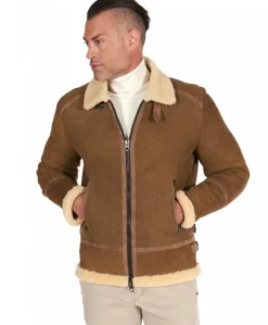 Uomo D'Arienzo Peter - Montone nubuck cuoio Shearling biker uomo collo camicia