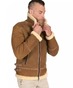 Uomo D'Arienzo Peter - Montone nubuck cuoio Shearling biker uomo collo camicia