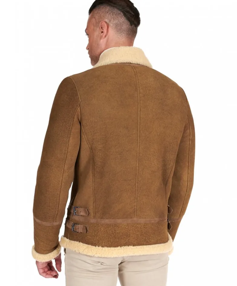 Uomo D'Arienzo Peter - Montone nubuck cuoio Shearling biker uomo collo camicia