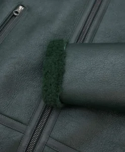 Uomo D'Arienzo Peter - Montone Shearling verde biker uomo collo camicia con fibbia