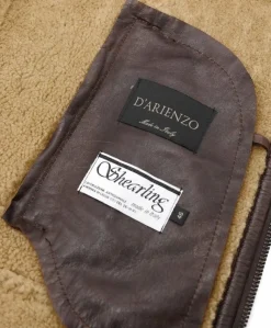Uomo D'Arienzo Peter - Montone Shearling testa di moro uomo collo camicia con fibbia