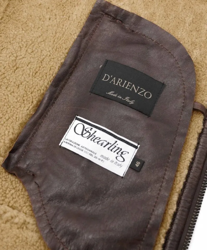 Uomo D'Arienzo Peter - Montone Shearling testa di moro uomo collo camicia con fibbia