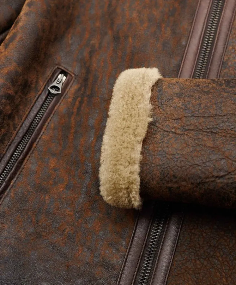 Uomo D'Arienzo Peter - Montone Shearling testa di moro uomo collo camicia con fibbia
