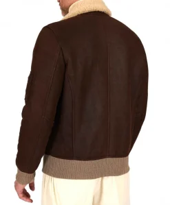 Uomo D'Arienzo Pilot - Montone Shearling testa di moro bomber uomo collo camicia