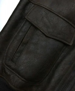 Uomo D'Arienzo Pilot - Montone Shearling testa di moro bomber uomo collo camicia