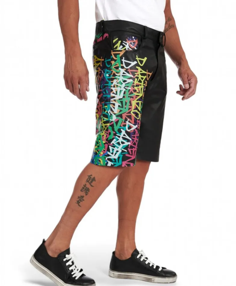 Uomo D'Arienzo Pop - Pantalone sfoderato nero laser da uomo nappa effetto liscio