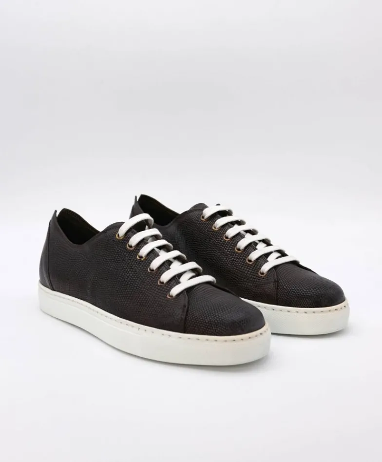 Uomo D'Arienzo Positano - Sneakers in pelle testa di moro viperina da uomo