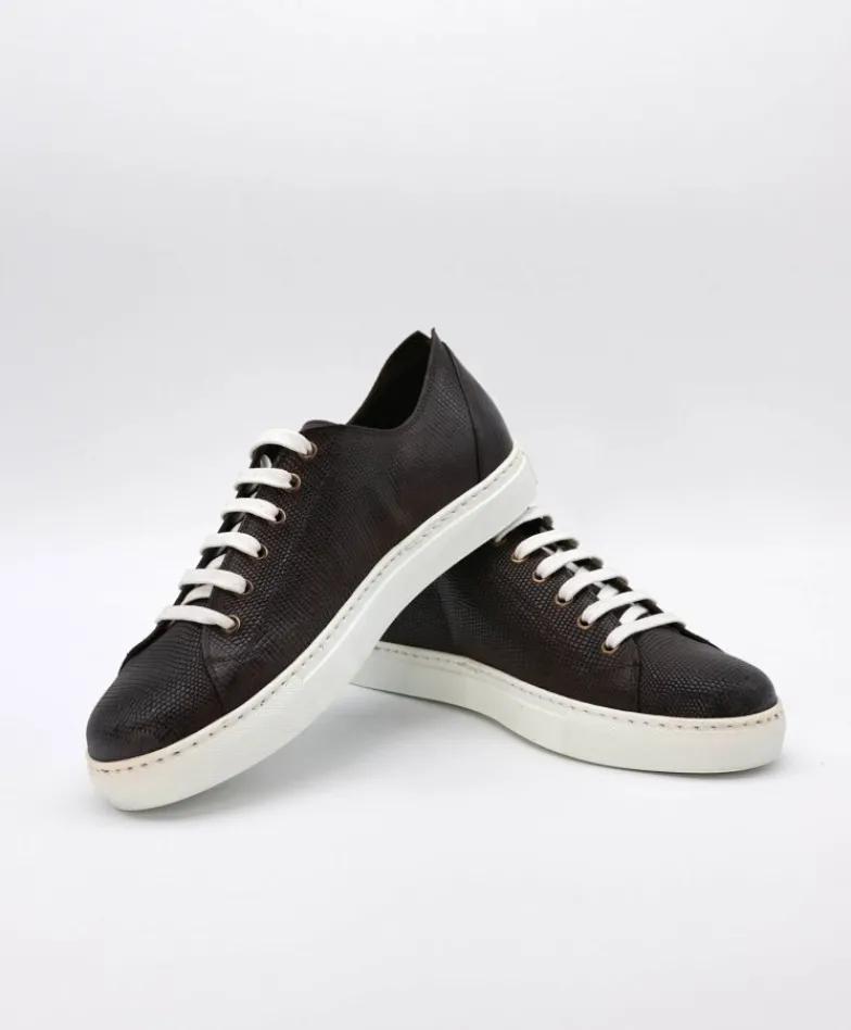 Uomo D'Arienzo Positano - Sneakers in pelle testa di moro viperina da uomo