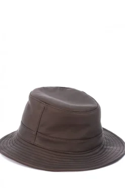 Donna D'Arienzo Riviera - Cappello da donna in pelle testa di moro stile secchiello