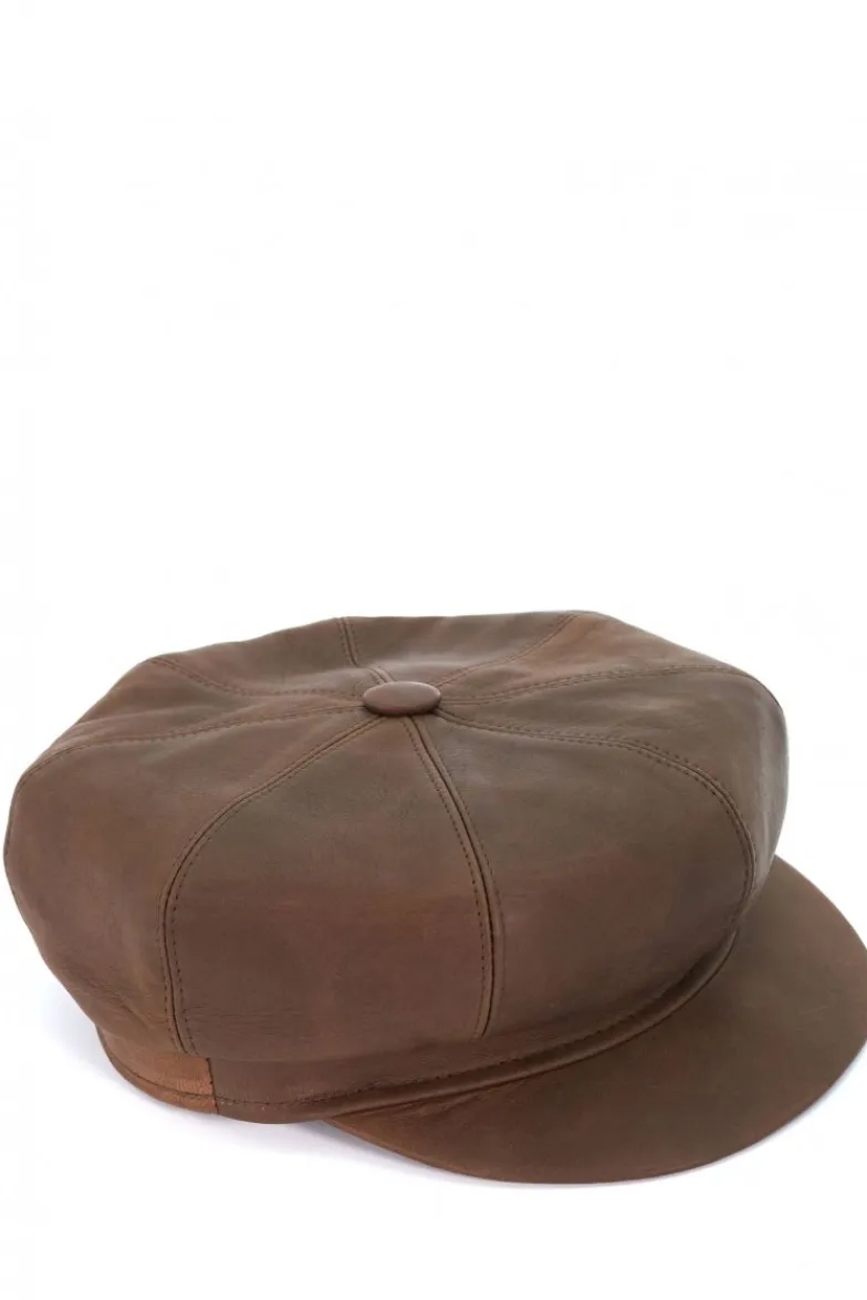 Donna D'Arienzo Taormina - Cappello da donna in pelle testa di moro stile berretto francese