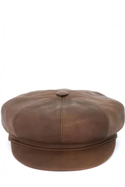 Donna D'Arienzo Taormina - Cappello da donna in pelle testa di moro stile berretto francese