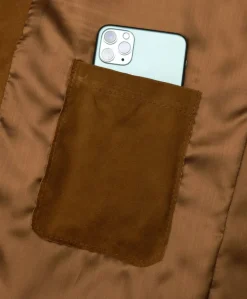 Uomo D'Arienzo Ted - Giacca in pelle camoscio traforato colore cuoio